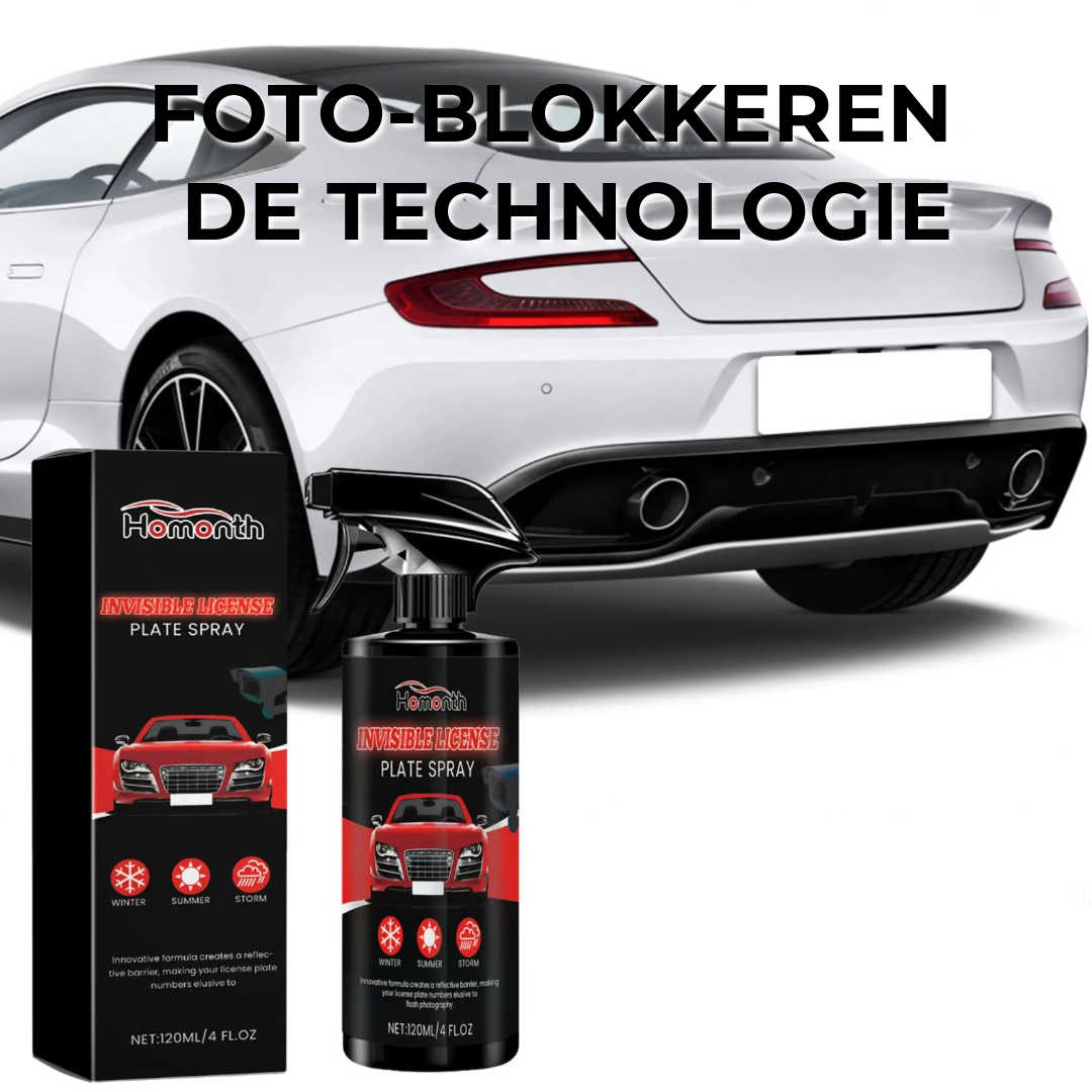 Onzichtbare Nummerplaat Spray